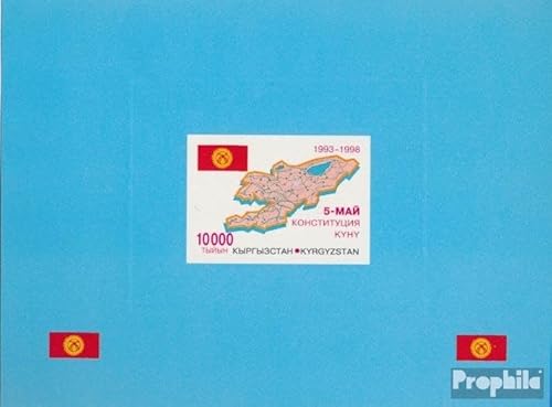 Prophila Collection Kirgisistan Block18 (kompl.Ausg.) postfrisch ** MNH 1998 Verfassung (Briefmarken für Sammler) Flaggen/Wappen/Landkarten