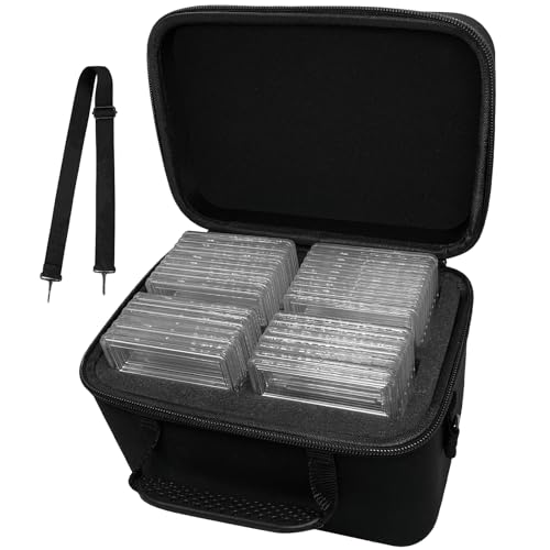 CurioCrate Abgestufte Karten-Aufbewahrungsbox passend für 25 CSG, BGS, PSA, Sammelkarten, Slab-Kartenhalter-Organizer für Graded Card Box mit herausnehmbaren dicken Schaumstoffschlitzen (Case only)