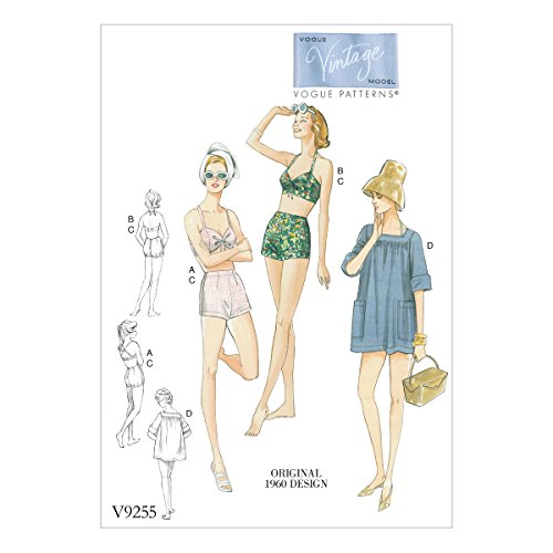 Vogue Mustern Schnittmuster BH/Shorts und Verschleierung, mehrfarbig, Größen 14–22