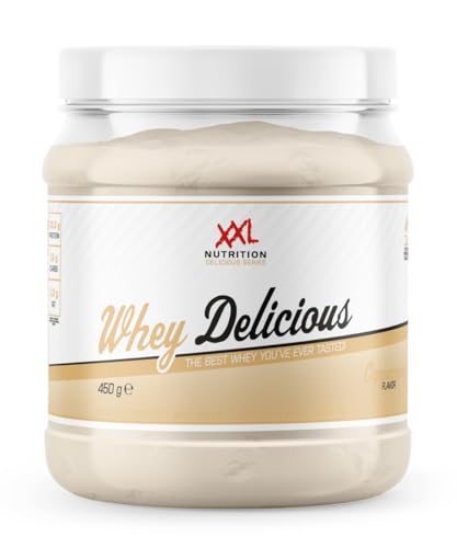 XXL Nutrition - Whey Delicious Protein Pulver - Leckerste Shake - Eiweiss Pulver, Whey Protein Isolat & Konzentrat - Hohe Qualität - 78,5% Proteingehalt - Capuccino - 450 Gramm