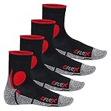 CFLEX Running Socks - 4 Paar Laufsocken - (39-42, Schwarz/Rot)