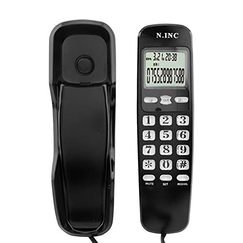 Heayzoki Kabelgebundenes Telefon, Wandtelefon Home-Office-Hotel ID für eingehende Anrufer LCD-Display Festnetztelefon, Telefon-Wandbehang Typ Stationäres Seil Hängen an der Wand