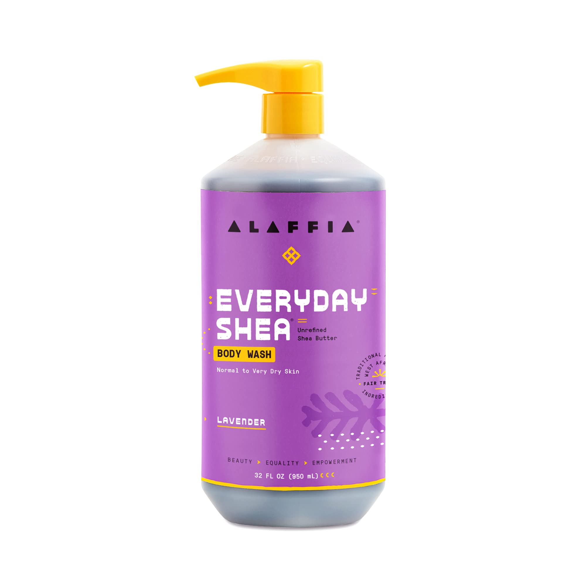 Alaffia Body Wash, Lavendel, 32 fl OZ (950 ml) - everyday Shea vegane bio Seife Organic Flüssigseife