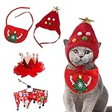 C/Y 5 Pcs Weihnachten Pet Dress Up Set - Kleines Haustier Katzen- und Hundekostüm-Set - Weihnachtsfeier Dressing Cosplay Kostüme für Hund Katze