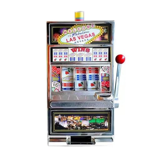 GOUX Mini Spielautomat Spielzeug, Slot Machine Spielautomaten Casino Spiele Münzautomat für Kinder und Erwachsene (Las Vegas Version)