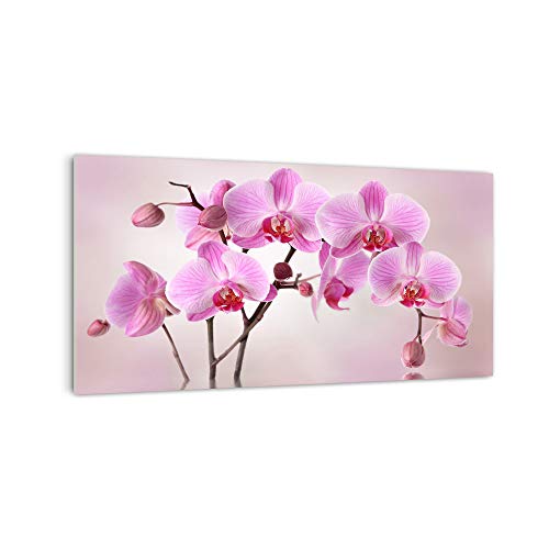 DekoGlas Küchenrückwand 'Orchideen auf Wasser' in div. Größen, Glas-Rückwand, Wandpaneele, Spritzschutz & Fliesenspiegel