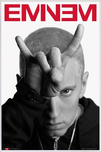 Close Up Eminem Poster Teufel MMLP2 (93x62 cm) gerahmt in: Rahmen Weiss