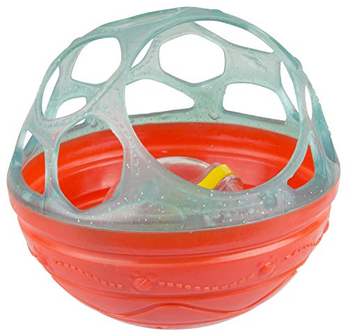 Playgro Bendy Bade-Rasselball, Baby Spielzeug, Ab 6 Monate, BPA-frei, Durchmesser: 12 cm, Grün/Rot, 40214