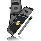 Sunya Archery Hip Quiver for Arrows. Includes Tab and Release Pockets and Nylon Belt. Fit for Compound Bow and Recurve Bow Target Or Field (Charcoal Grey)