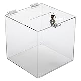 DELIGHT DISPLAYS® Spendenbox Losbox Sammelbox Eventbox mit Schloss 300x300x300mm aus Acryl
