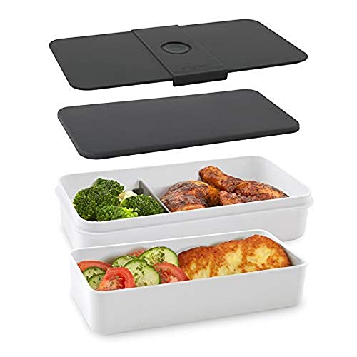 Cloer 800S1-1 Lunch Care System - Bento Box 5-teilig, XXL- Format 2100ml, unterteilbar mit auslaufsicherem Deckel, Lunchbox, Brotdose für Kinder und Erwachsene