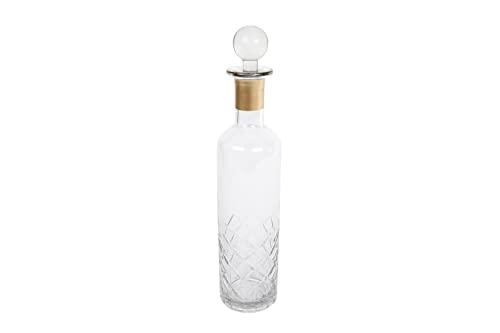 Rivanto® Karaffe Thomas für Getränke mit Glaskorken hochwertige Glasflasche farblos Glas | Metall