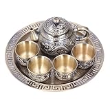 Marokkanisches Teeset, Türkische Teekanne Vintage Retro Komplettwerkzeuge mit Tassen Teller für Tischdekoration zum Geschenk