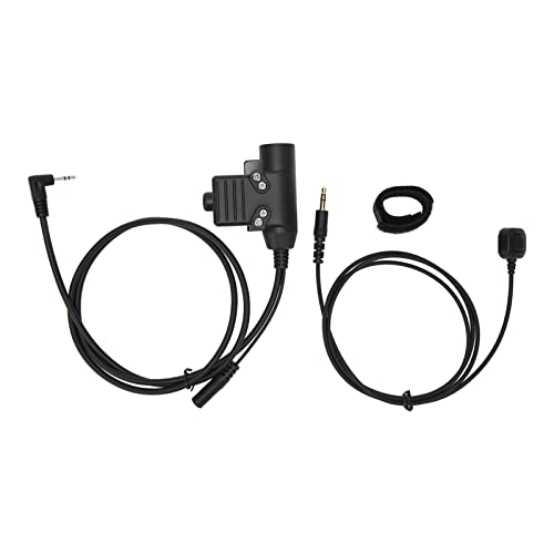 Yoidesu U94 und Fingermikrofon, U94 PTT Kabel Stecker Headset Adapter PTT Plug and Play U94 PTT Adapter für 2,5 Mm Walkie Talkies Schwarz