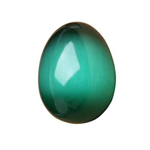 Natürliches Katzenauge-Ei, Quarzkristall, Yoni-Ei, fluoreszierende Jade, ovale Massagekugel for Straffen, rot (Color : Malachite Green)