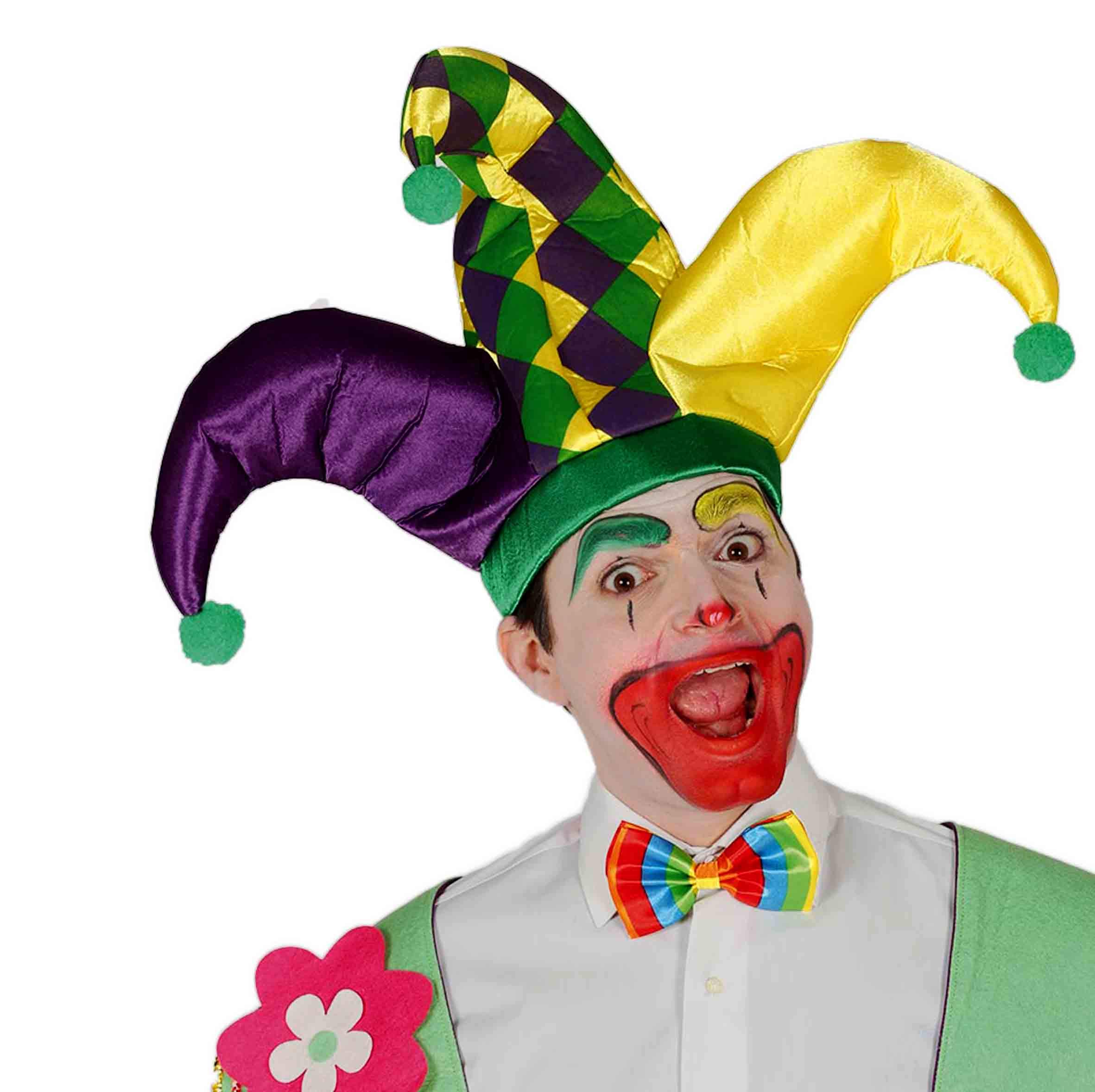 Guirca-Mütze Clown Joker Joker, mehrfarbig, Erwachsene 13166