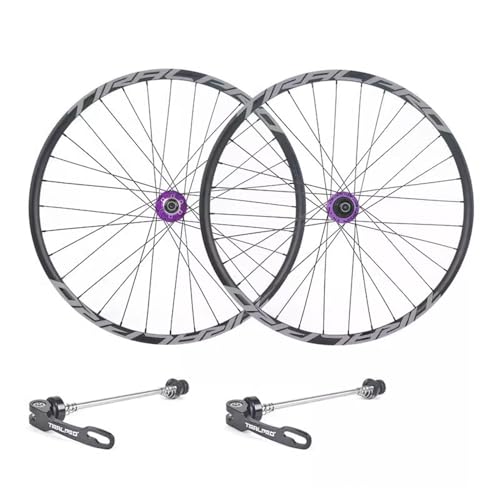 Mountainbike Laufradsatz 26 27.5 29 Zoll Scheibenbremse Räder Quasi Vakuumfelgen MTB Vorderrad Hinterradsatz QR 8 9 10 11 Gang Kassettenlagernaben (Color : Purple-Gray, Size : 27.5inch)