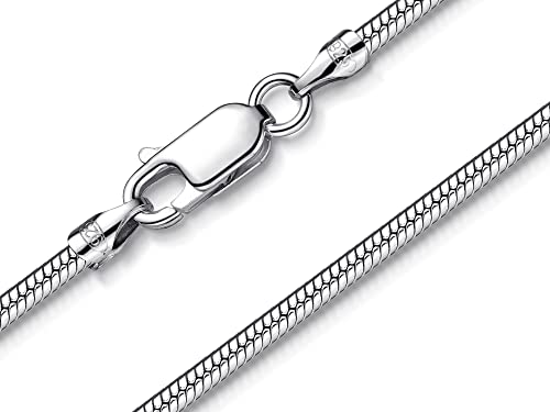 Silberketten Store | Schlangenkette 2mm - 925 Silber | Halskette für Damen | Länge wählbar 38-120cm (90.00)