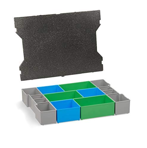 Aufbewahrung Schrauben | L-BOXX 102 G4 Insetboxen-Set | CD3 Einsätze mit Deckenpolster | Sortierboxen für Kleinteile | Aufbewahrungsbox Schrauben