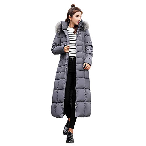 Writtian Winterjacke Damen Daunenjacke verdickt Wärmejacke Langmantel Frauen Jacke Winter Slim Mantel mit Kapuze Leicht Pelzkragen Steppjacke Großer Hut Daunenmantel Kapuzenmantel Parka Outwear