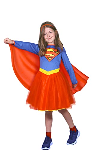 Ciao -SuperGirl Fashion Kostüm Mädchen Original DC Comics (Größe 8-10 Jahre) mit Tüllrock, Farbe Blau, Rot, 11762.8-10