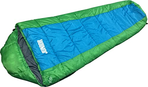 EXPLORER Kinder Schlafsack JUNIOR 170 x 70 x 50 cm Mumienschlafsack Camping Outdoor, grün / blau, 4630
