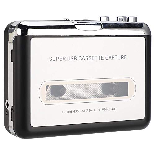 Goshyda Handheld-USB-Kassettenrekorder, USB-zu-MP3-Kassettenaufnahmekonverter, Plug & Play, tragbarer Kassettenrekorder für Computerkopfhörer