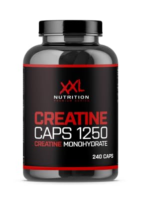 XXL Nutrition - Creatine Caps - Creatin Monohydrat, Muskelaufbau - 1250mg - 240 Kapseln