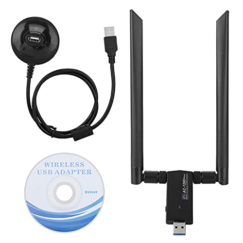 Heayzoki USB 5.8G Dualband-WLAN-Dongle-Adapter, RTL8812AU AC USB 5.8G Wireless-Netzwerkkarte, Gigabit-Netzwerkkarte Netzwerk-Ethernet-Karte Tragbares WiFi-Modem