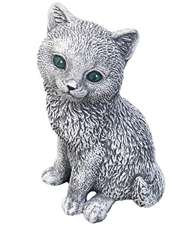 Steinfigur Katze Lilly sitzend, Frost- und wetterfest bis -30°C, massiver Steinguss