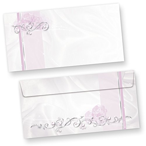 Umschläge festlich silbergrau (500 Stück) Elegante DIN lang Kuverts, für Einladungen Hochzeit