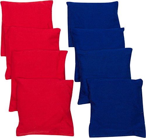 Simply Sports 6" Starter Set Cornhole Bean Bags (Set of 8) -by (Red, Blue)