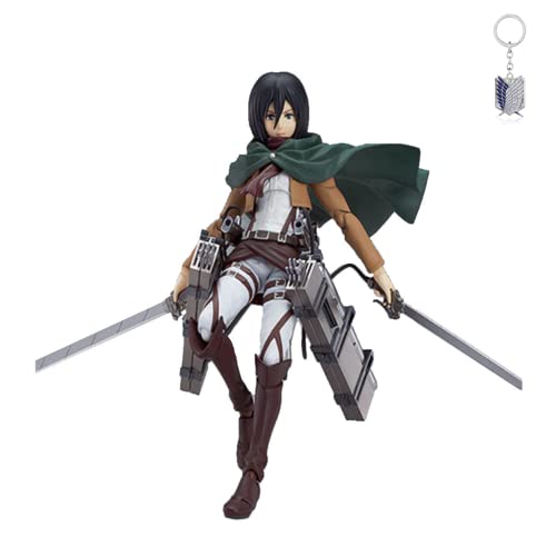 WANSHI Attack On Titan Actionfigur, Mikasa Ackerman Actionfigur Skulpturen Spielzeug Sammelmodell Spielzeug Anime Statue Nendoroid für Anime Fan