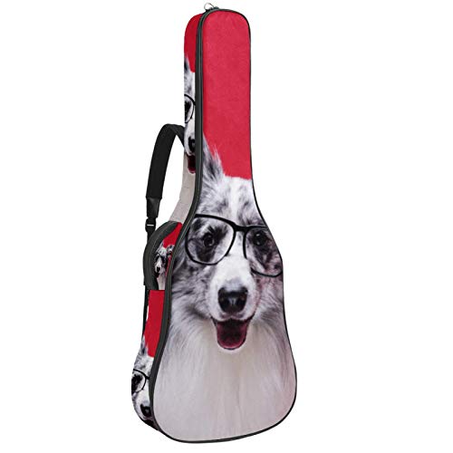 Gitarrentasche süßer Hund Gitarre Tasche Wasserdichte 40 41 Zoll Guitar Case Oxford Gitarre Tasche Drucken Gitarren Bag Tragetasche Rucksack