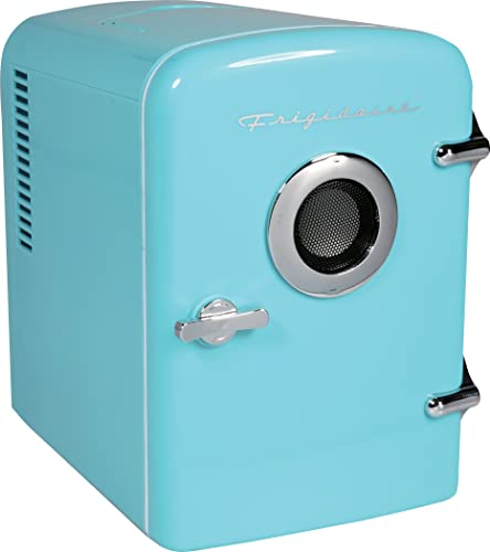 FRIGIDAIRE Curtis EFMIS151 Mini-Kühlschrank, tragbar, kompakt, kühlt und heizt, 4 Liter Kapazität, 6 Dosen, Make-up, Hautpflege, freonfrei und umweltfreundlich, inklusive Heimstecker und 12 V Kfz-Ladegerät, blau