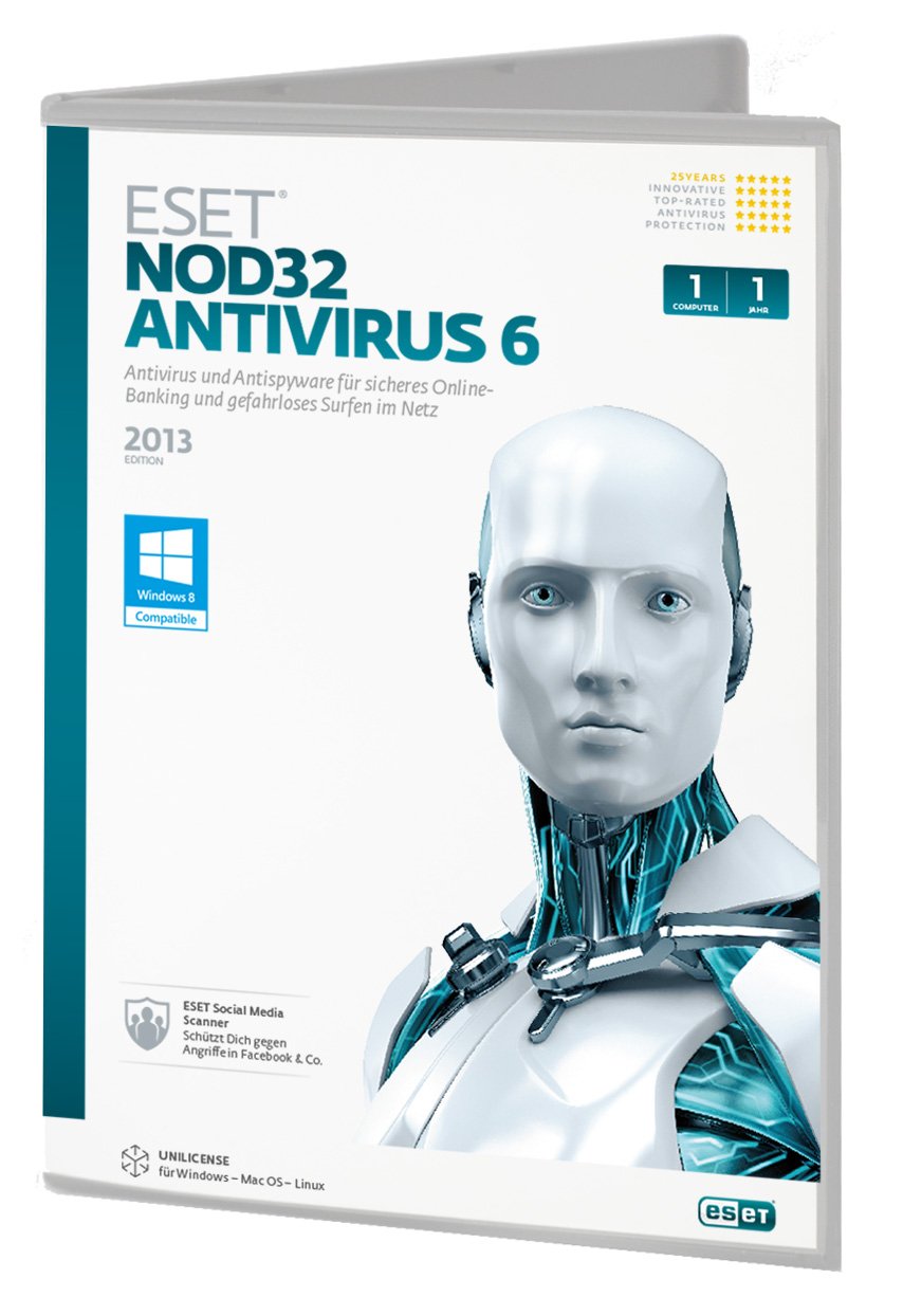 Eset NOD32 Antivirus v6 1PC DVD