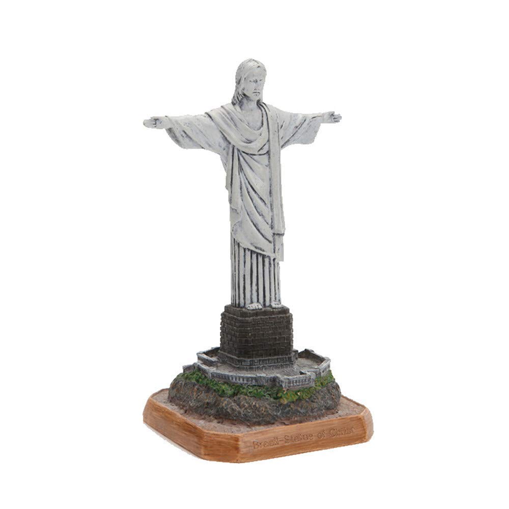 WSJF Hauptdekoration Statue Christus der Erlöser Statue Harz Handwerk Skulptur Gebäude in Rio De Janeiro, Brasilien Miniaturmodelle Souvenirs Sammlerhauptdekorationen, S (Size : Small)