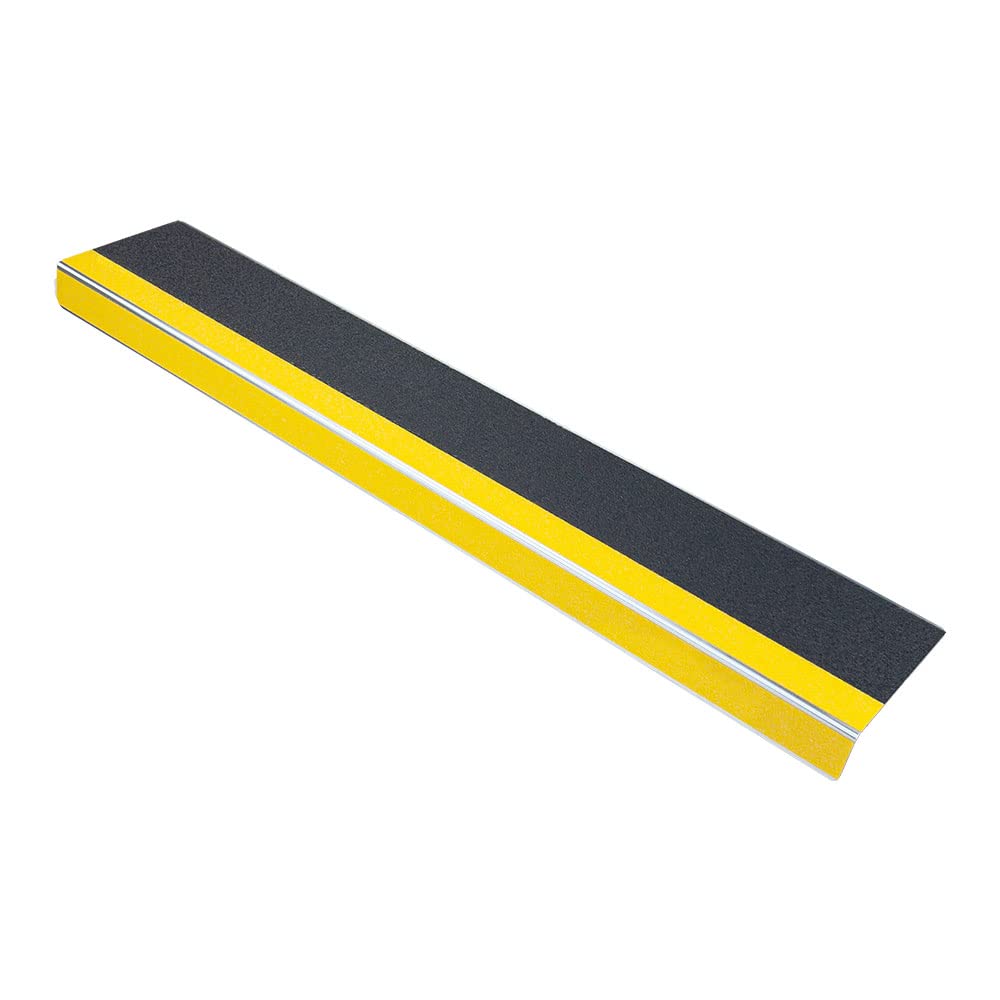 Treppenkantenprofil "Thin Line" 100 mm, Antirutschbeschichtung R13 (10 cm x 100 cm, schwarz + gelb)