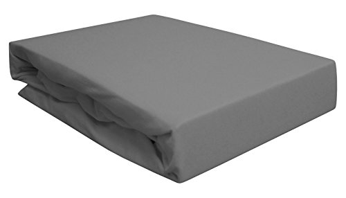 Spannbettlaken für Wasserbett/Boxspring/Übergrößen 180-200x200-220 cm Grau (grau/Gray/gris)