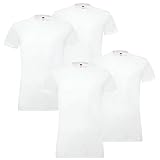 4er Pack Levis Solid Crew T-Shirt Men Herren Unterhemd Rundhals Stretch Cotton, Farbe:300 - White, Bekleidungsgröße:S