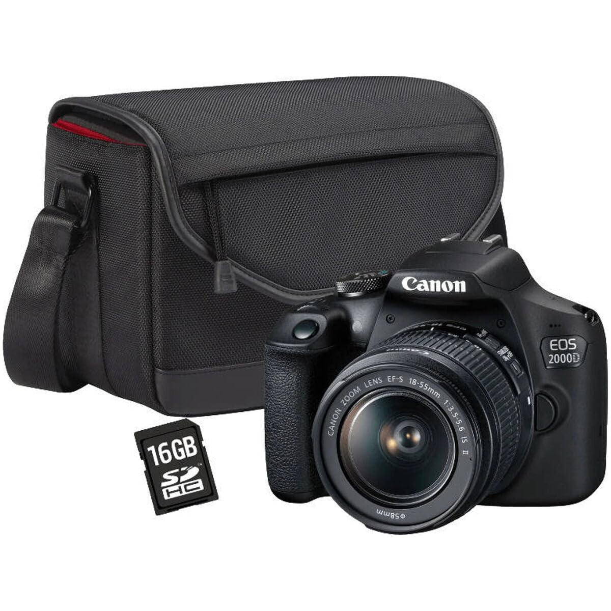 Canon EOS 2000D BK 18-55 is + SB130 + 16GB EU26 SLR-Kamera-Set, 24,1 MP, CMOS 6000 x 4000 Pixel, Schwarz – Digitalkameras ( Full HD, Schwarz)