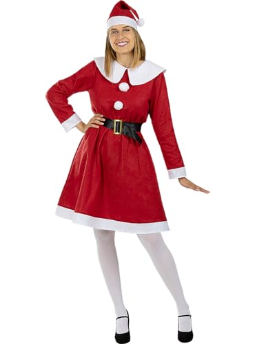 Funidelia | Weihnachtskostüm für Damen ▶ Miss Santa, Weihnachten - Kostüme für Erwachsene & Verkleidung für Partys, Karneval & Halloween - Größe S - Rot