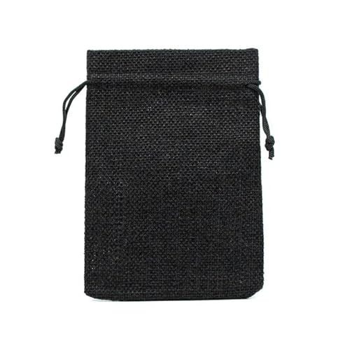 10X14 13X18 50 Teile/los Kordelzug Natürliche Sackleinen Jute Geschenktüten Multi-Size-Verpackung Hochzeit Süßigkeiten Beutel Kann Logo Drucken-Schwarz-19-13x18CM