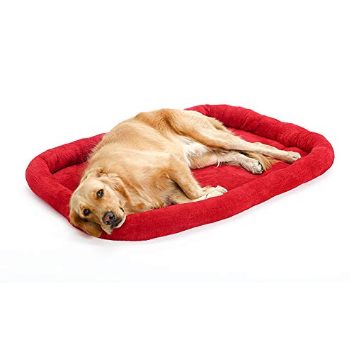 AZXAZ Haustierkissen Bett Warm Mittel Große Hundebett Waschbar Winter Schlafmatte 2 Größen Weiches Auto Zwinger Bett (100 * 75cm, Rot)