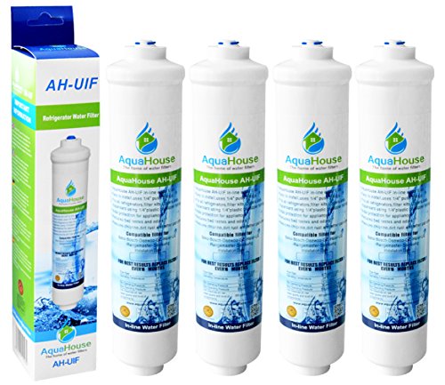 4x AquaHouse AH-UIF Kompatibel Universal Kühlschrank Wasserfilter passt für Samsung LG Daewoo Rangemaster Beko Haier usw. Kühlschrank Gefrierschrank