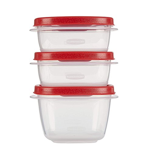 Rubbermaid 7J94 Easy Find Lid Food Value Pack Storage Containers, Small, Rot
