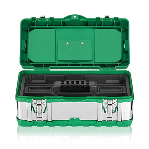 Werkzeugbox Werkzeugkoffer Edelstahl-Werkzeugkasten Tragbarer Multifunktions-Aufbewahrungsbehälter for Reparaturwerkzeuge mit separatem Zubehörkasten und Werkzeugablage Werkzeugkiste (Size : 14 inche