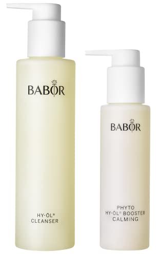 BABOR Reinigungs Set für empfindliche Haut, mit Hy-Öl Cleanser und Hy-Öl Booster Calming Kräuterextrakt, Für porentiefe Reinigung, 2-teilig