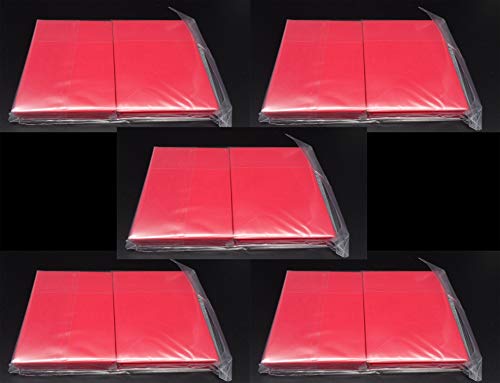 docsmagic.de 5 x 100 Double Mat Red Card Sleeves Standard Size 66 x 91 - Rot - Kartenhüllen - PKM MTG
