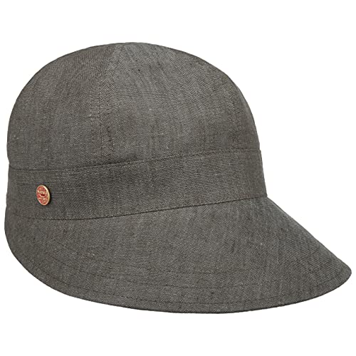 Mayser Abril Leinencap Visor Sonnencap Sonnenvisor Damenvisor Damen - Made in The EU mit Schirm Frühling-Sommer - M (57-58 cm) braun